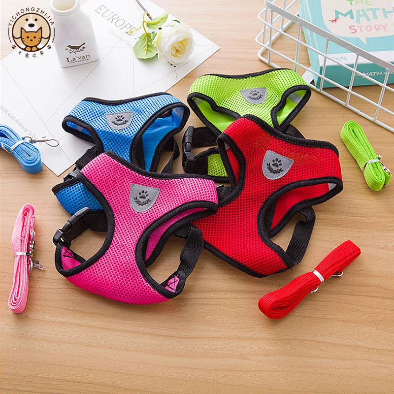 Hot summer small dog pet chest and back breathable dog chest and back suit cat outdoor traction rope child collar by S And B Enterprise