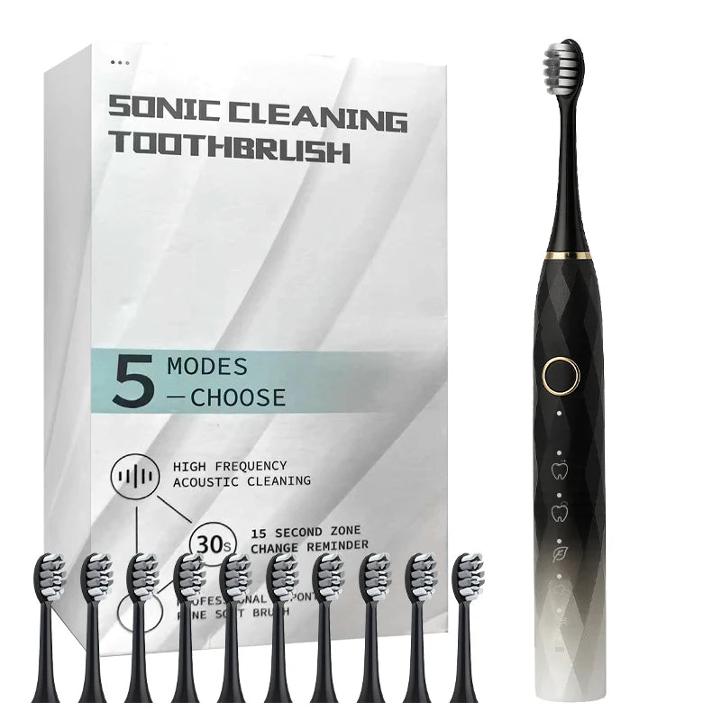 Electric Rotary Toothbrush With Timer Waterproof Rechargeable
