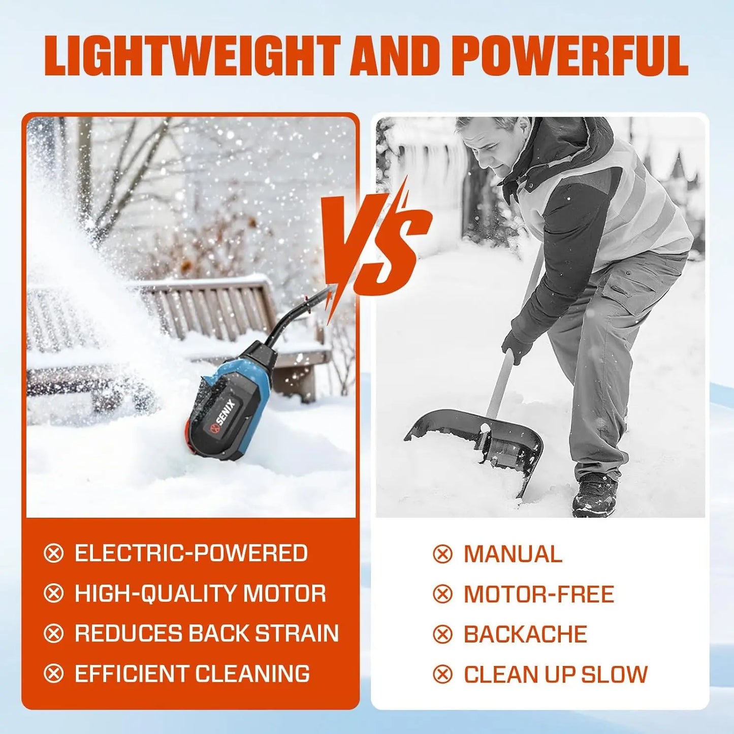 Corded Electric Snow Shovel 12 Amp Snow Thrower For Driveways