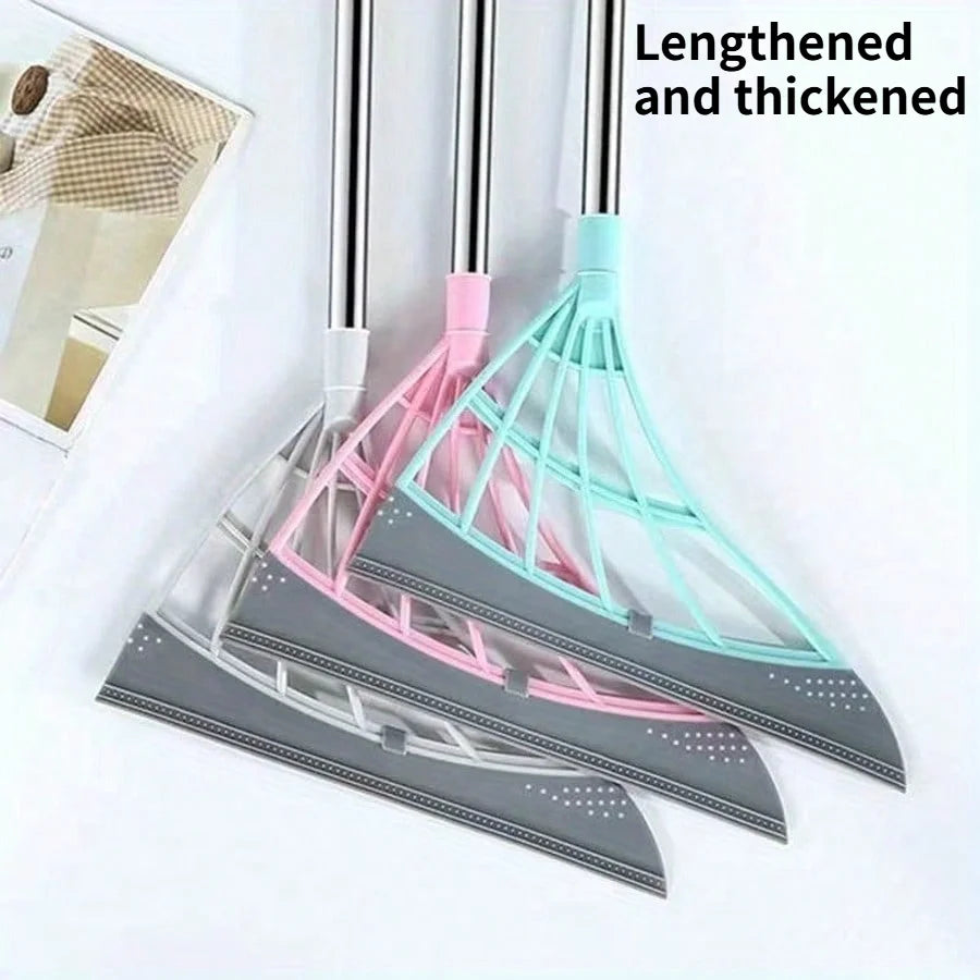 Multifunctional Magic Broom Extended Thickened Edition 112cm/43 Inch Lengten Stainless Steel Handle Rubber Strip Silicone Strip Floor Sweeper Car Wiper Lazy Broom Suitable For: Kitchen/Toilet/Living Room/Bathroom/Car/Sweeping