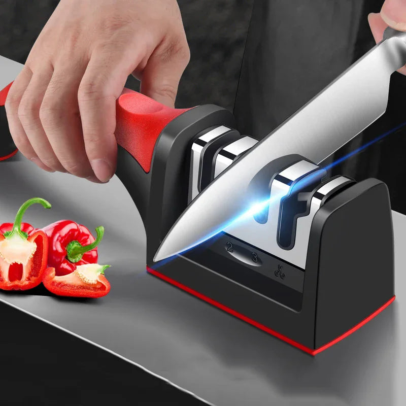 Three Segment Knife Sharpener For Kitchen Knives Stainless Steel by S And B Enterprise