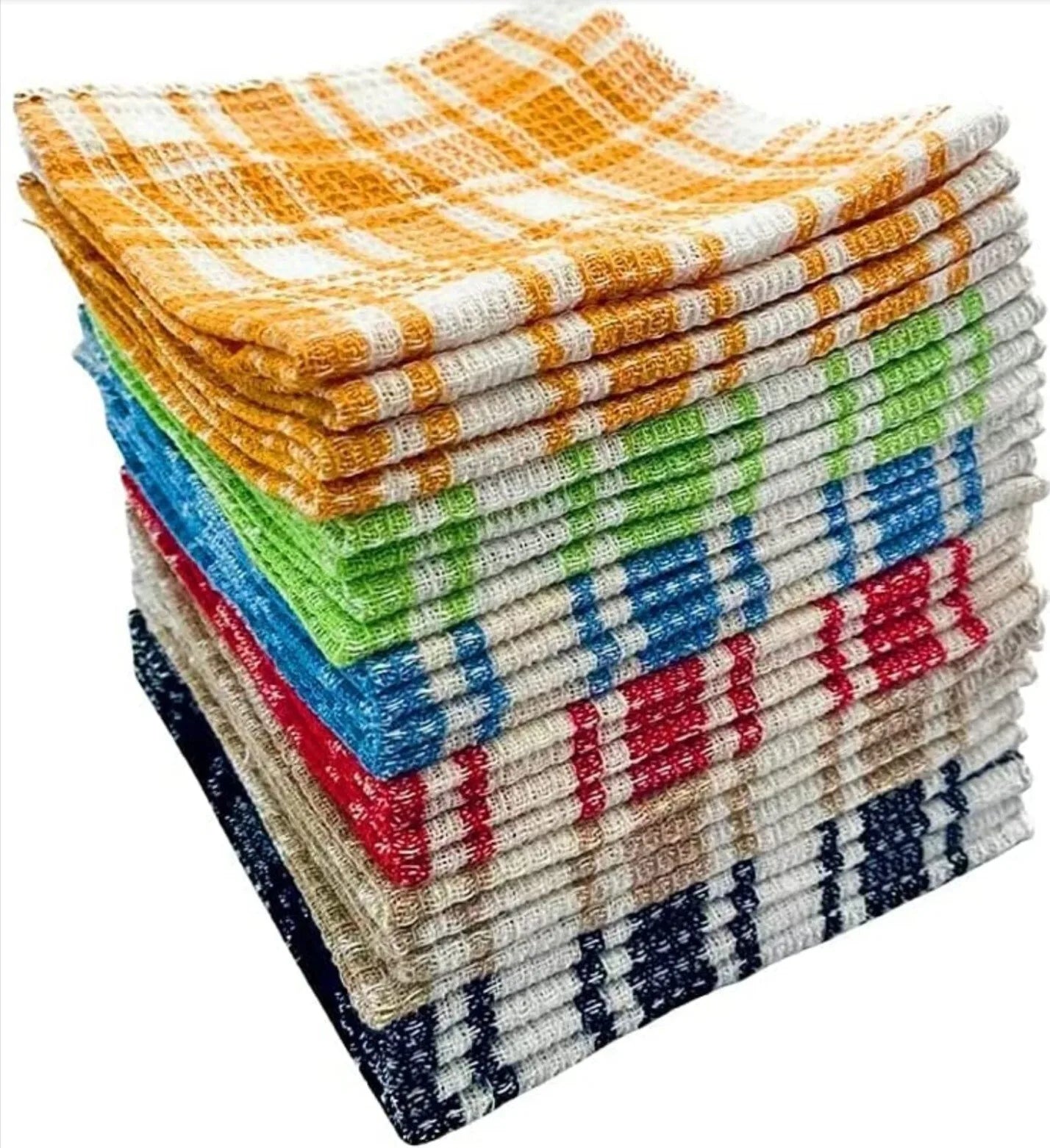 NONECN 100 Percent Cotton Dish Cloths Waffle Weave Towels
