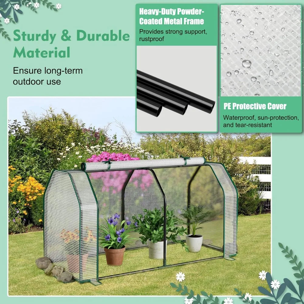 Raised Garden Bed With Greenhouse Cover Wood Planter Box Outdoor
