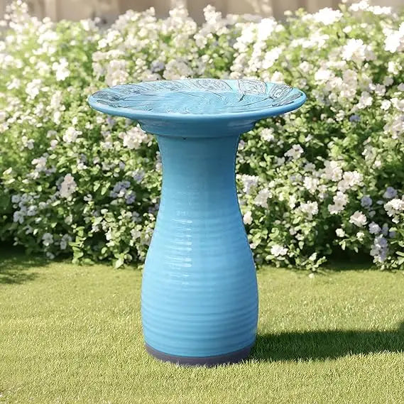 Elegant Ceramic Bird Bath Outdoor Garden Decor For Birds