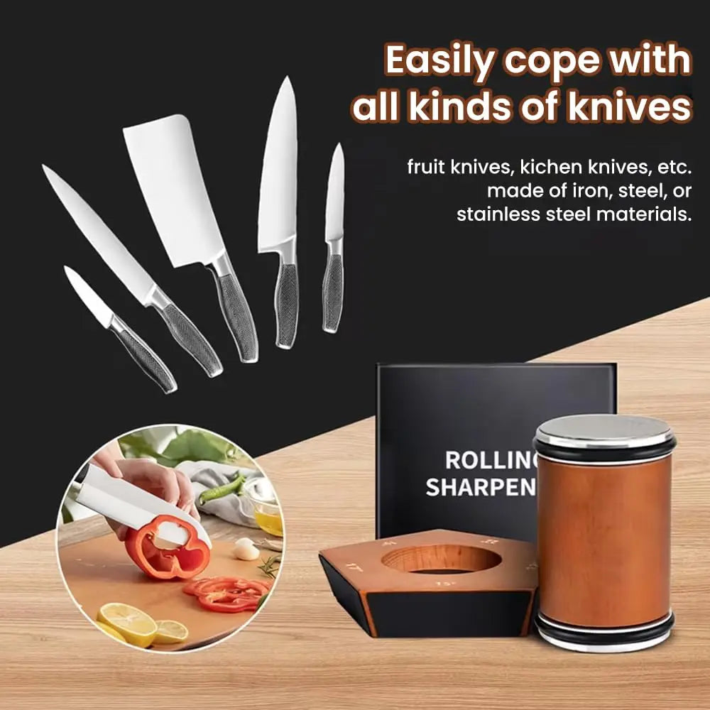 Roller Knife Sharpener Set With Magnetic Angle Guide Diamond Stones by S And B Enterprise