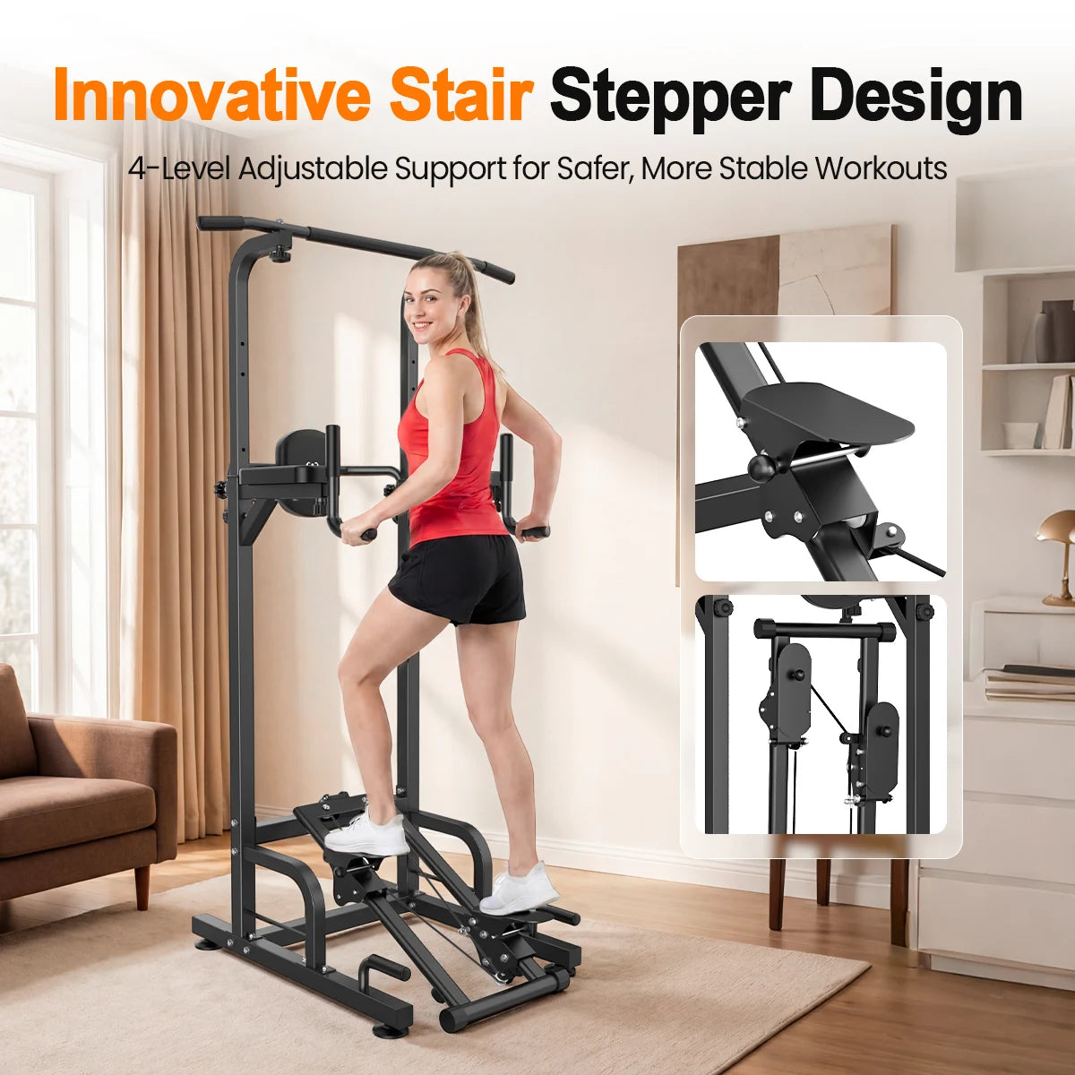 Multifunctional Power Tower Pull Up Dip Station 450LBS by S And B Enterprise