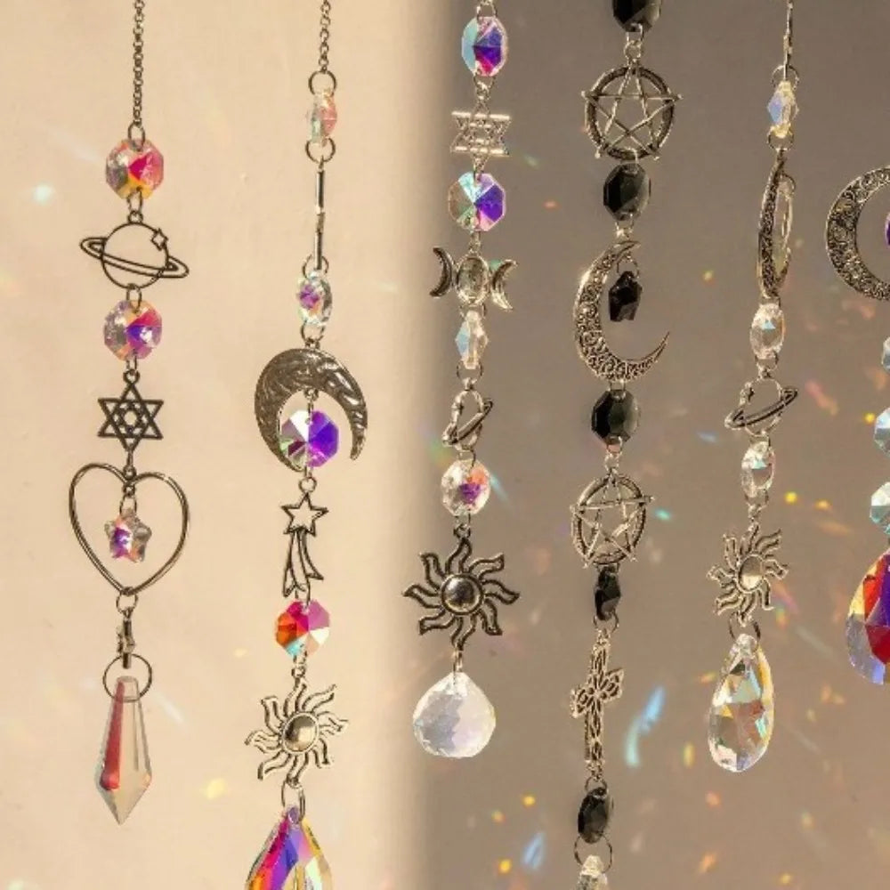 Crystal Wind Chime Rainbow Maker Sun Catcher Dream Catcher Pendant Home Garden Decor Wind Chime, Holiday, Festival, Home Decor, by S And B Enterprise