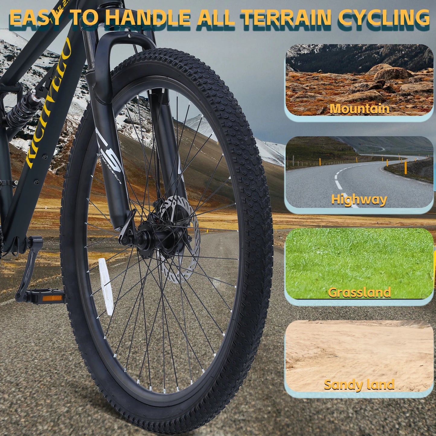 Ecarpat Mountain Bike Full Suspension Unisex 21 Speed Dual Disc Brakes by S And B Enterprise