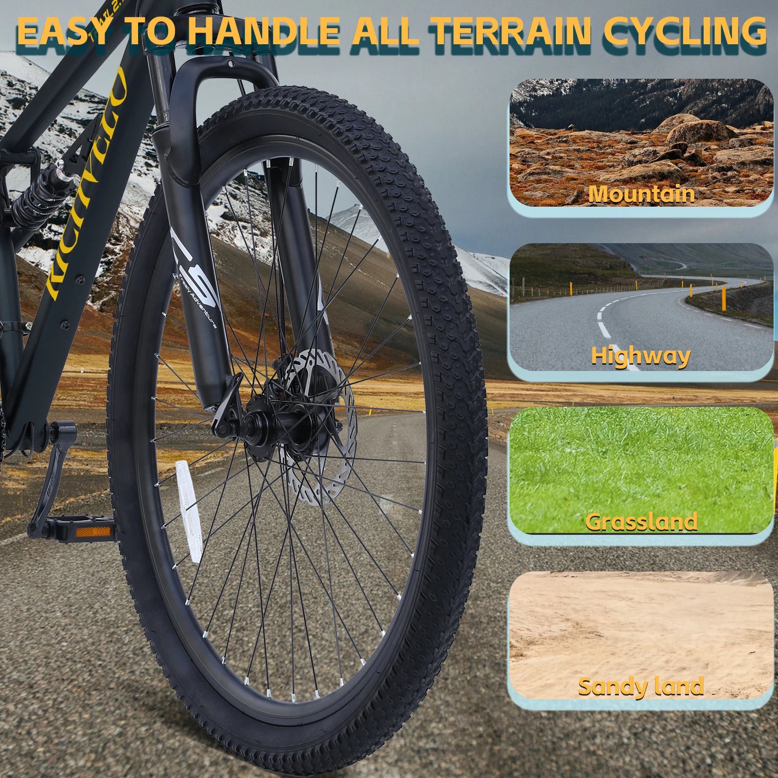 Ecarpat Mountain Bike Full Suspension Unisex 21 Speed Dual Disc Brakes by S And B Enterprise
