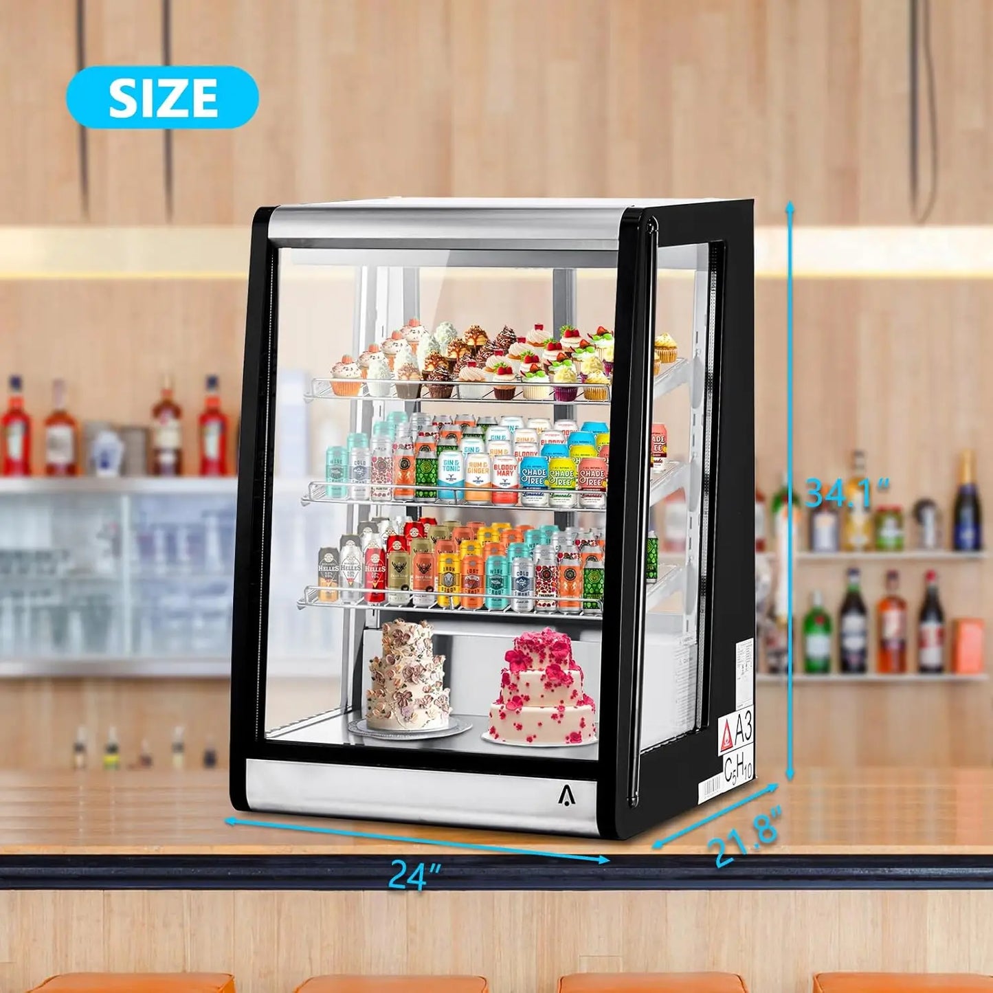 Adoolla Commercial Cake Display Refrigerator With LED Lighting Merchandiser