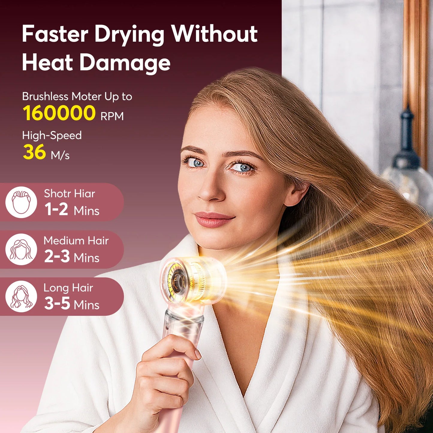 BOPCAL 5 In 1 High Speed Hair Dryer Set With Hot Air Comb by S And B Enterprise