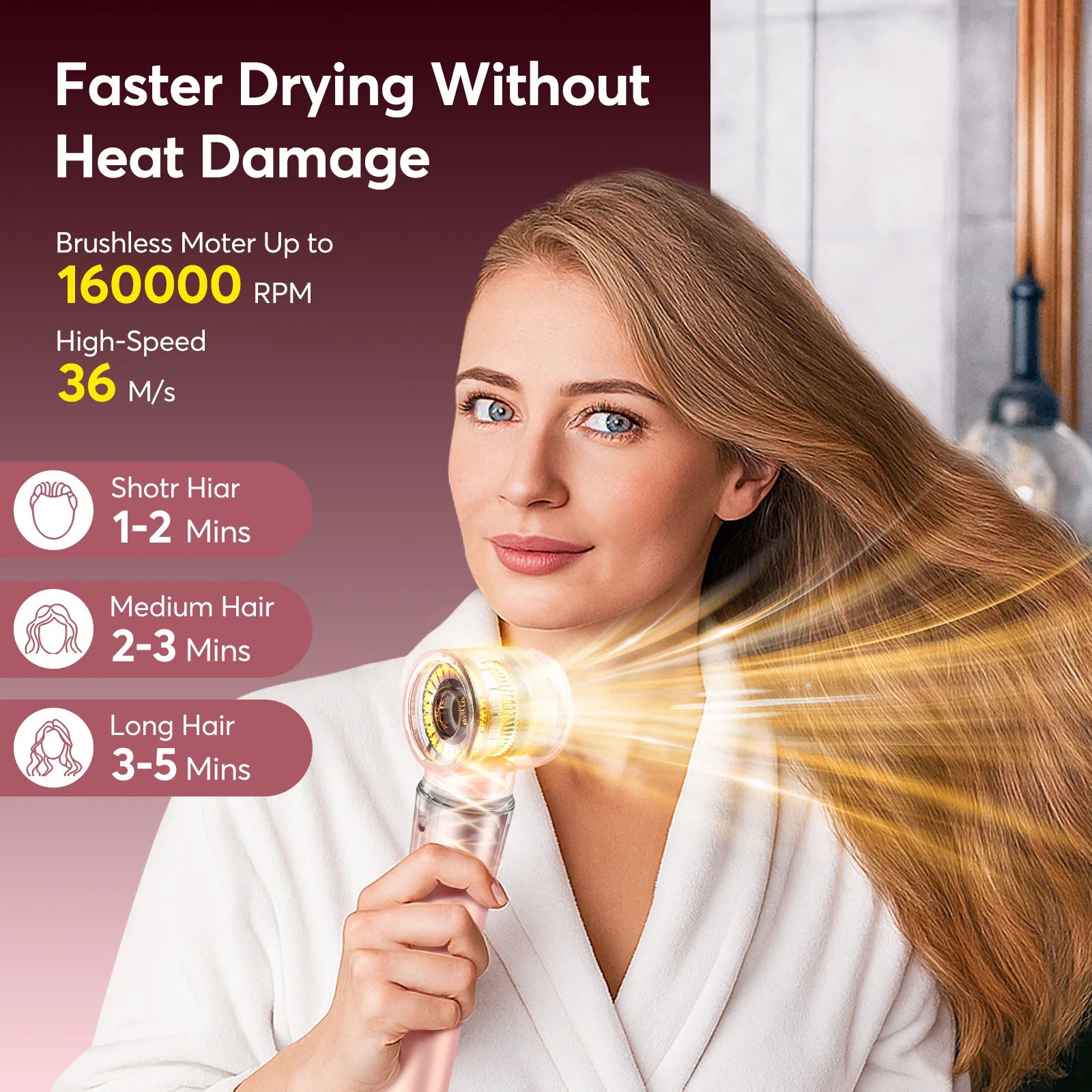 BOPCAL 5 In 1 High Speed Hair Dryer Set With Hot Air Comb by S And B Enterprise