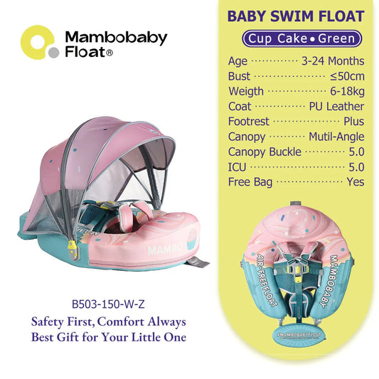 Mambobaby No-Inflation Baby Float With Safe Harness No Leaks