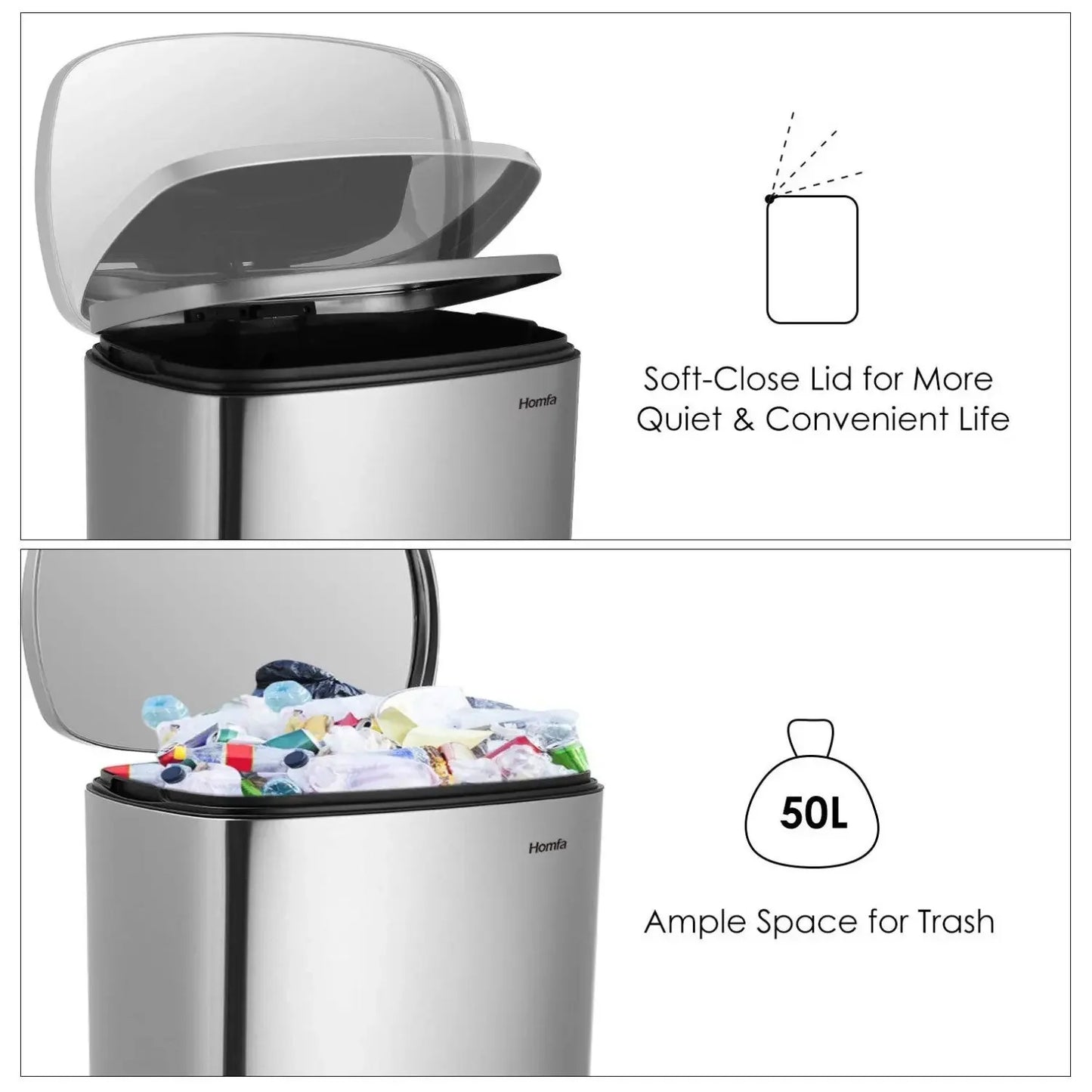 Stainless Steel Kitchen Step Trash Can With Foot Pedal by S And B Enterprise