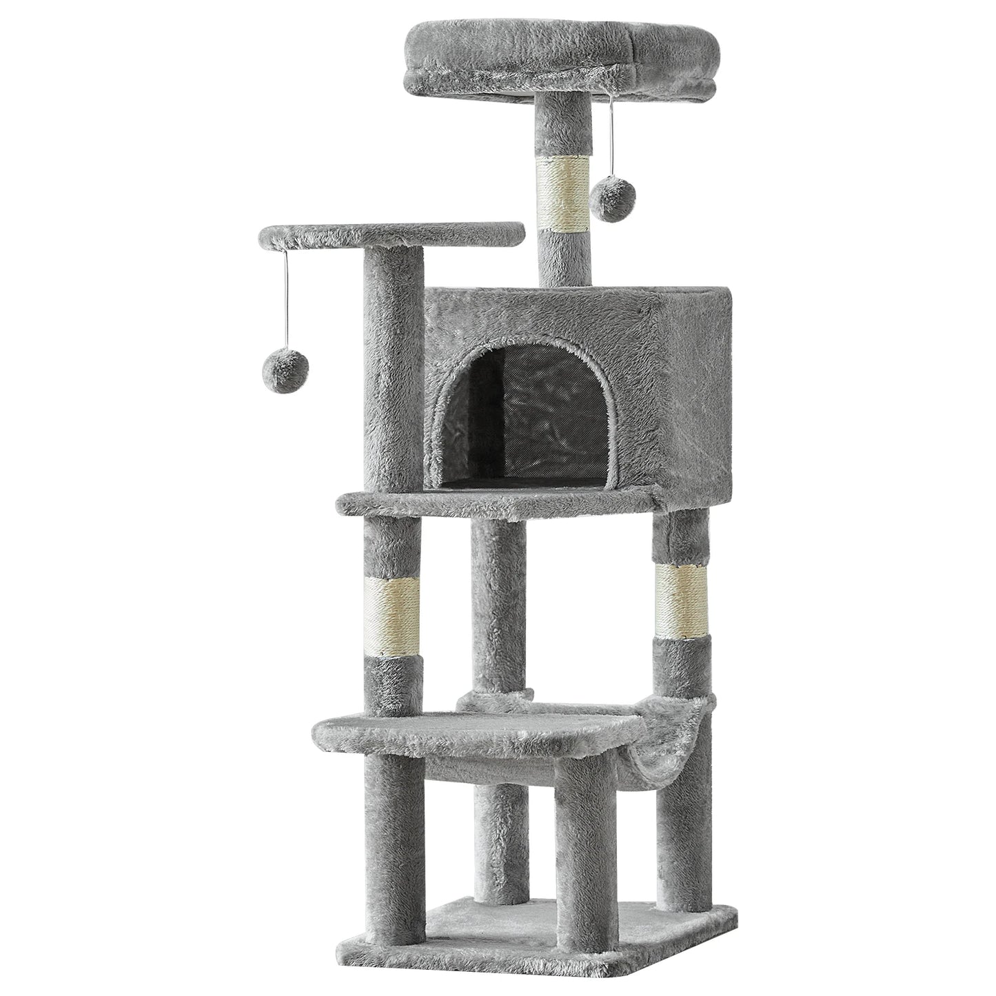 JHKCN Cat Tree Tall Multi-Cat Climbing Tower Sisal Posts