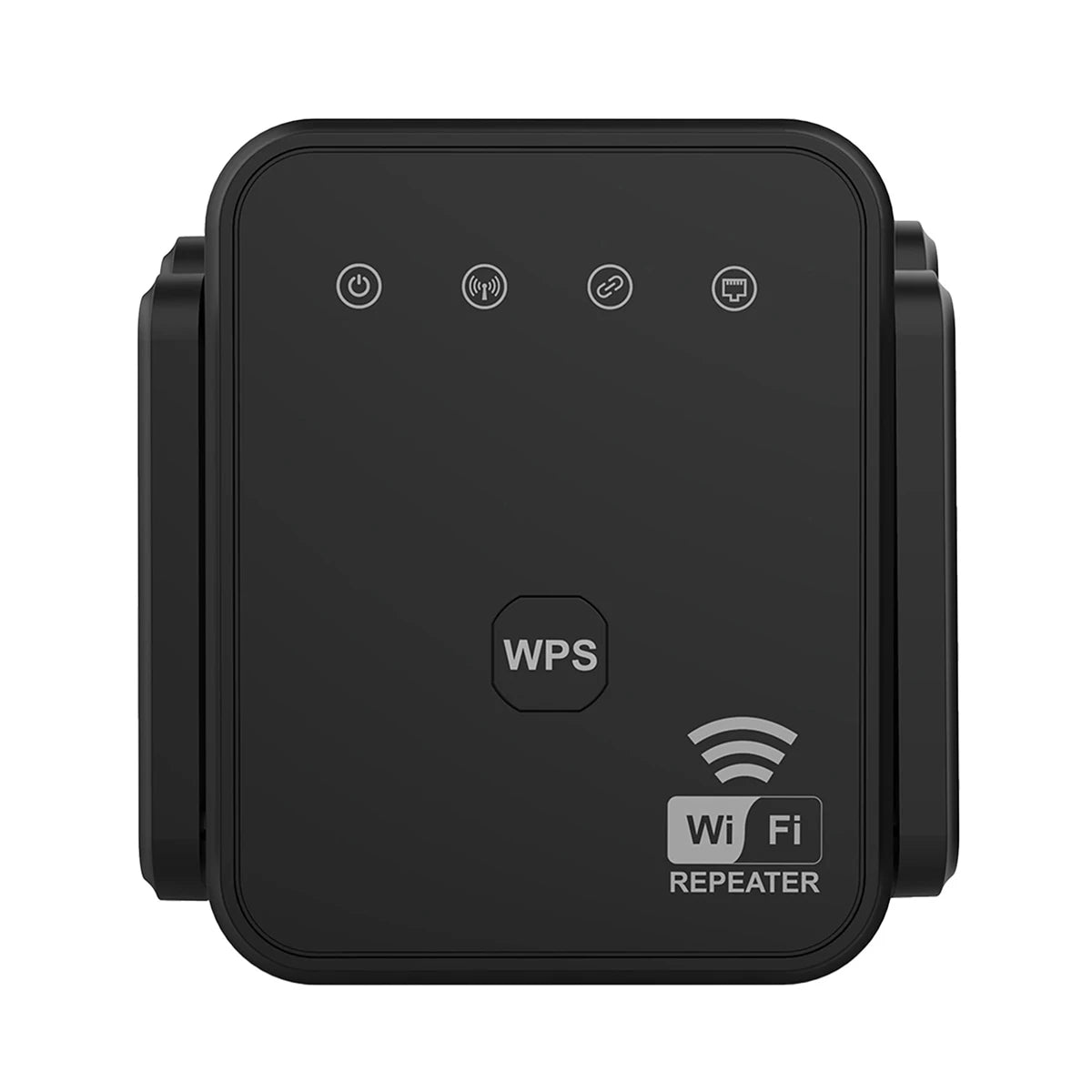 2026 New WiFi Repeater 2.4GHz wireless signal extender, compact black with WPS button