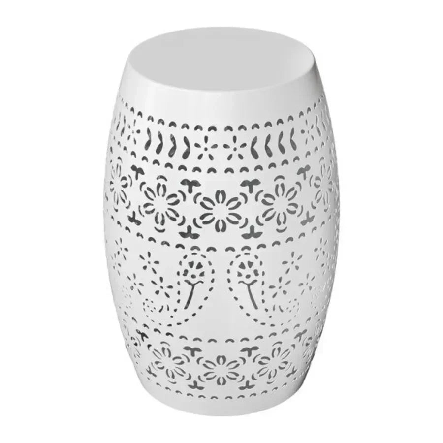 Steel Patio End Table Round Drum Accent For Indoor Outdoor by S And B Enterprise