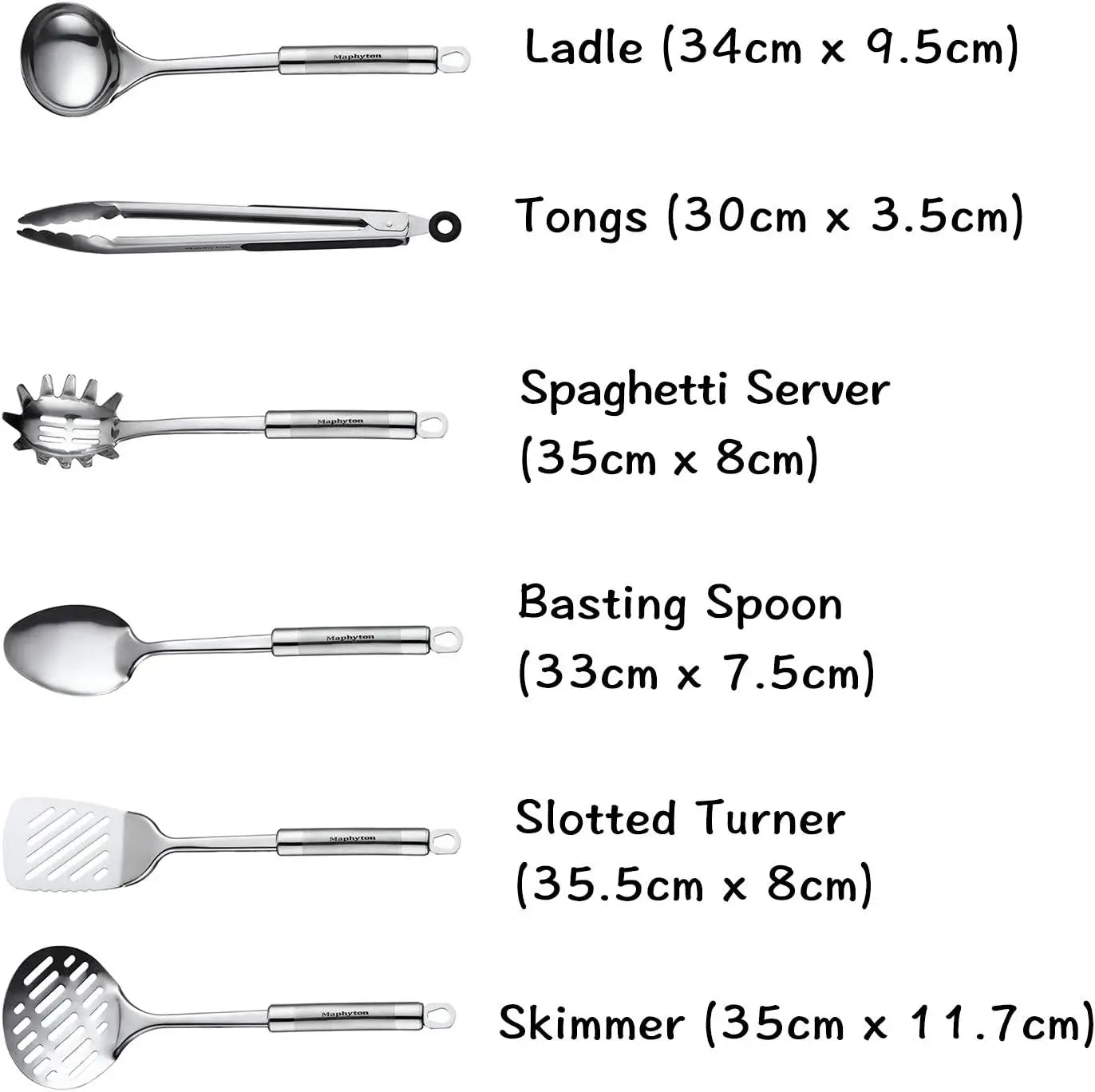 11 Piece Stainless Steel Kitchen Utensil Set With Nonstick Tools