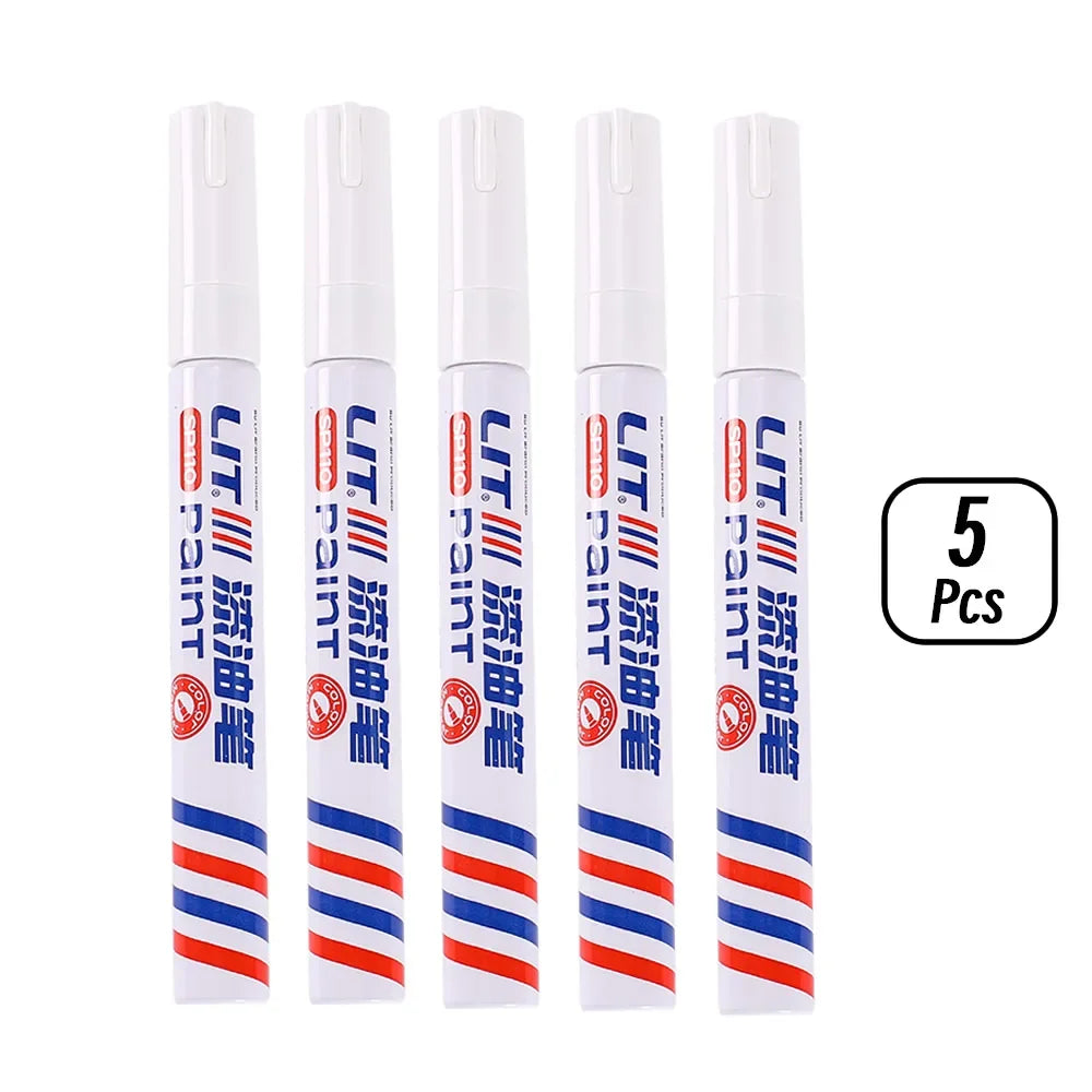 3mm 10p Colorful 8 Colors Permanent Paint Marker Waterproof White Markers tire tread rubber fabric Paint metal Paint Marker Pens by S And B Enterprise
