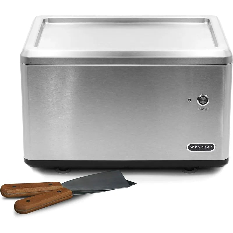 Stainless Steel Rolled Ice Cream Maker With Compressor