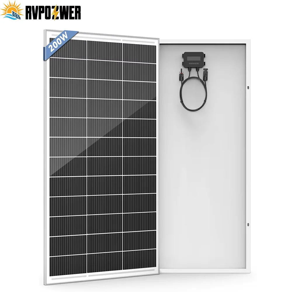 RVPOZWER 200W rigid solar panel with mounting frame and controller kit