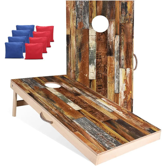 Solid Wood Cornhole Game Set For Indoor And Outdoor Play