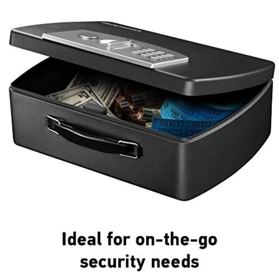 Portable Safe Box With Digital Keypad Lock And Carrying Handle