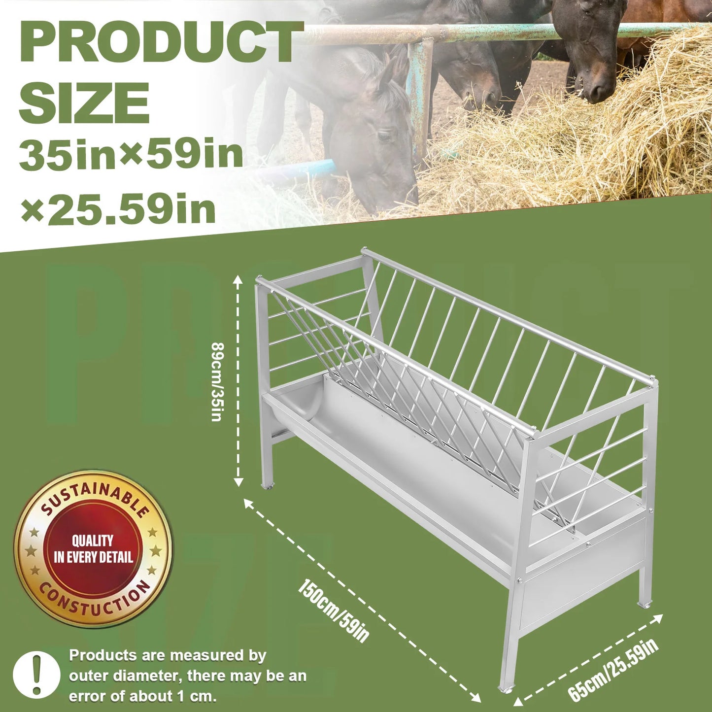 Goat Hay Feeder Heavy Duty Metal Trough For Livestock