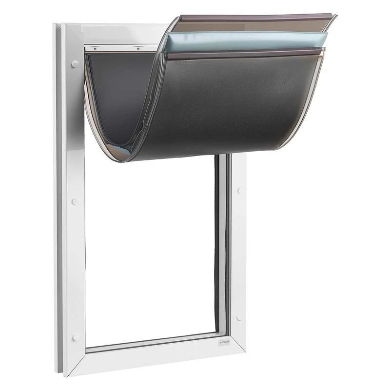 Pet Door X-Large with three magnetic flaps and metal frame, white, by S And B Enterprise