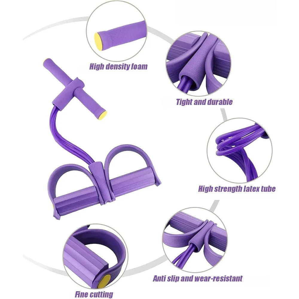 Multi-Function Resistance Band Set, 6 Tubes for Intense Workout, NBR Handles for Comfort, Office/Living Room/Bedroom Use by S And B Enterprise