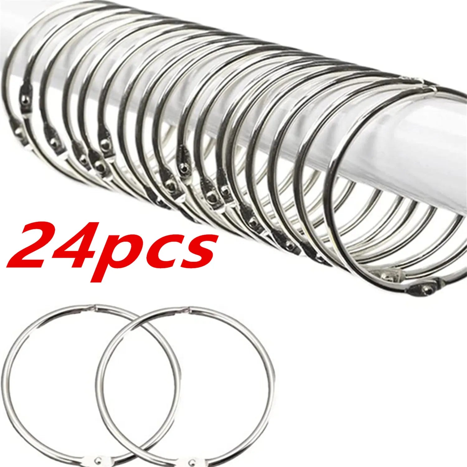 24 Pack Shower Curtain Rings Rust Proof Hooks For Bathroom by S And B Enterprise