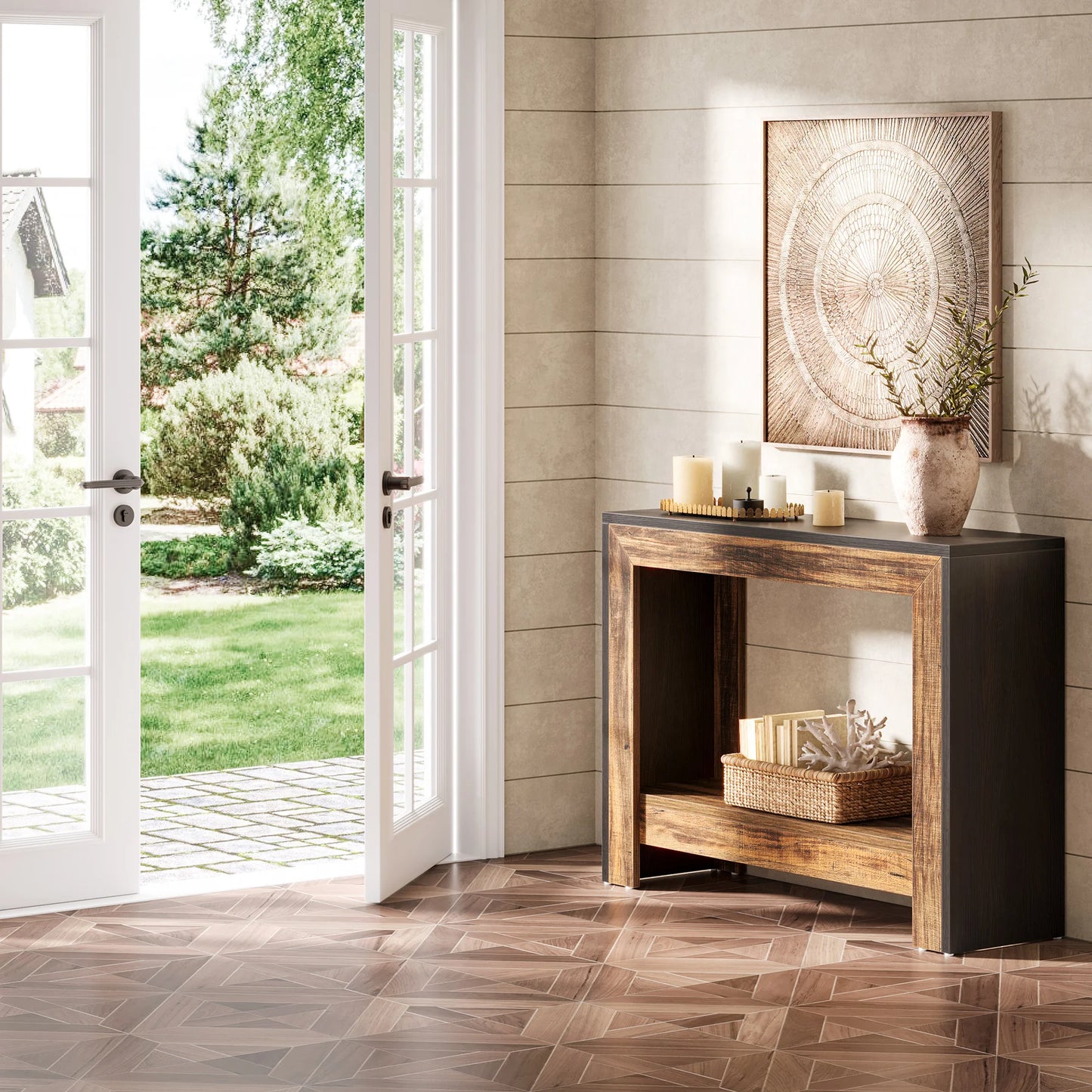 Tribesigns Rustic Wood Console Table With Storage Hallway Easy Assembly by S And B Enterprise