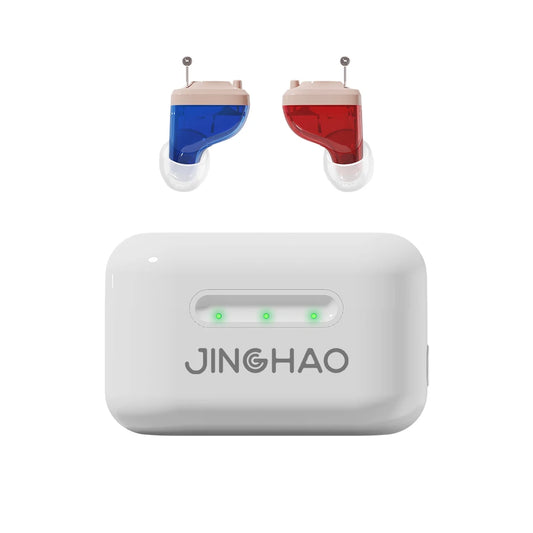 JINGHAO Mini Hearing Aids Digital In Ear Sound Amplifier With Charger Case