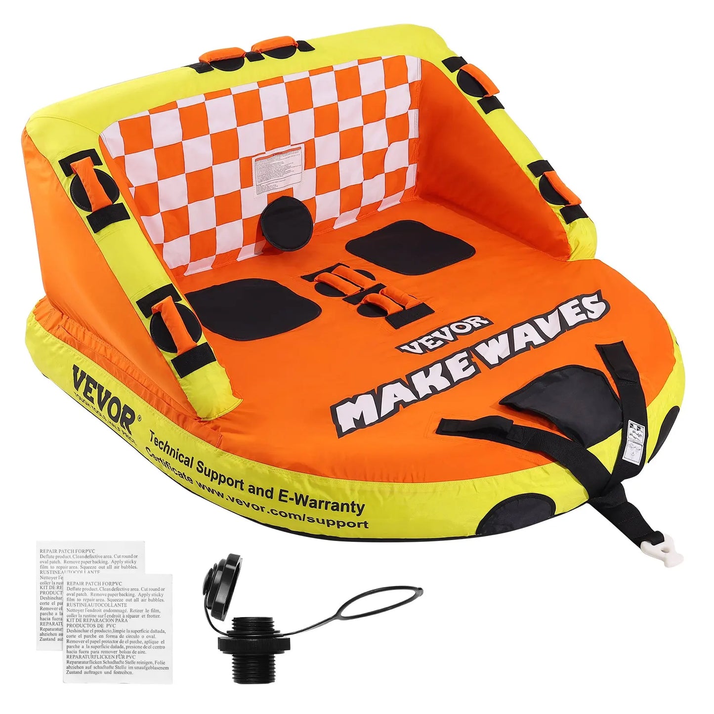 Towable Boat Tube With Deck Seats And Backrest