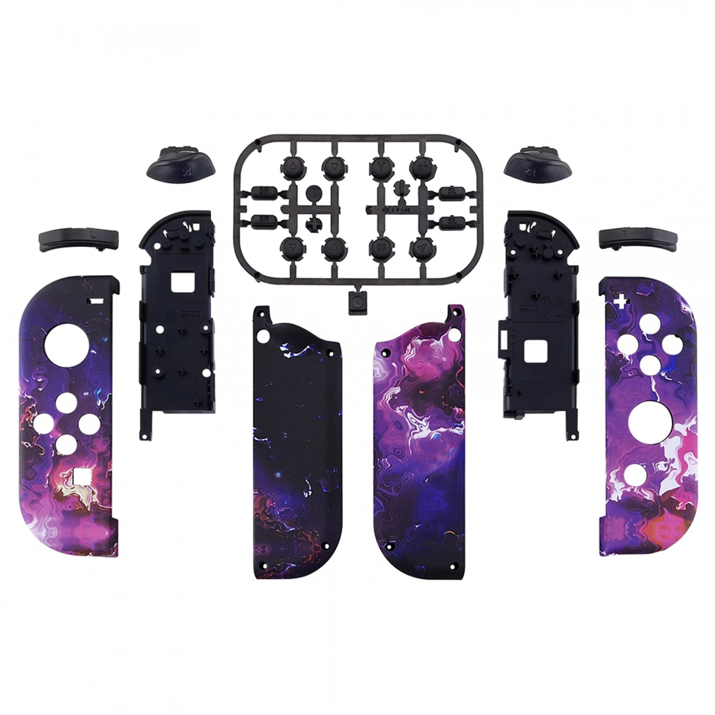 eXtremeRate Custom Patterned Controller Housing Shell Case with Full Set Buttons for NS Switch JoyCon & OLED Joycon - Wood Grain by S And B Enterprise