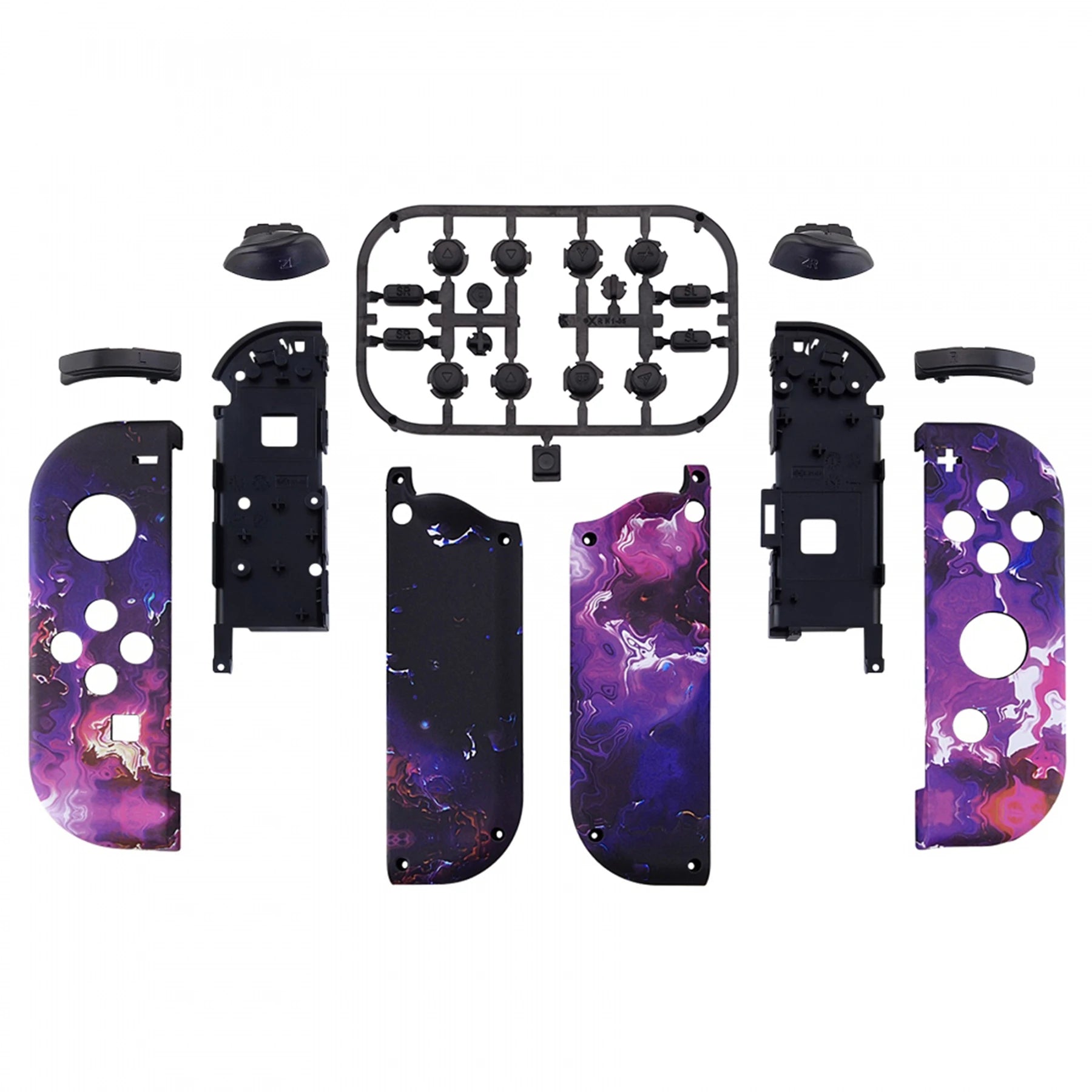 eXtremeRate Custom Patterned Controller Housing Shell Case with Full Set Buttons for NS Switch JoyCon & OLED Joycon - Wood Grain by S And B Enterprise