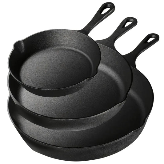 AEDG Cast Iron Skillet Set Preseasoned Nonstick Cookware