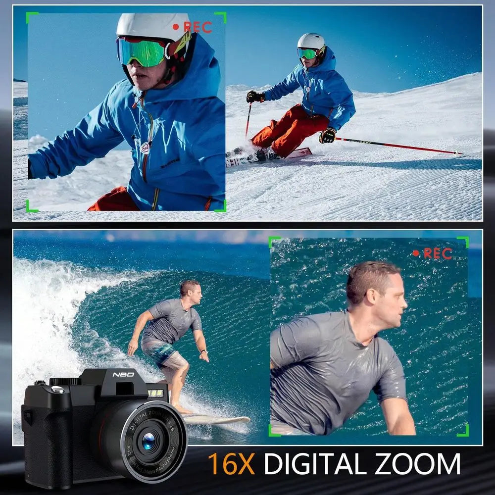 NBD Digital Camera 48MP 60FPS Video Camera For Vlogging, WiFi App Control Vlogging Camera, Small Camera With 32GB TF Card by S And B Enterprise