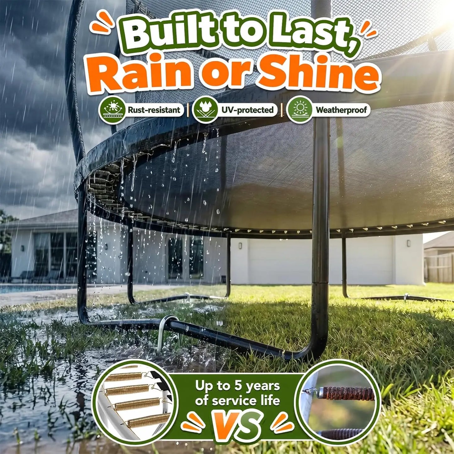 Outdoor Recreational Trampoline With Safety Enclosure And Rust Resistant by S And B Enterprise
