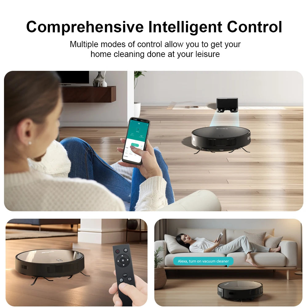 BOAIMORE Robot Vacuum Cleaner Combo Mop 6000Pa Suction App Remote Pet Hair by S And B Enterprise