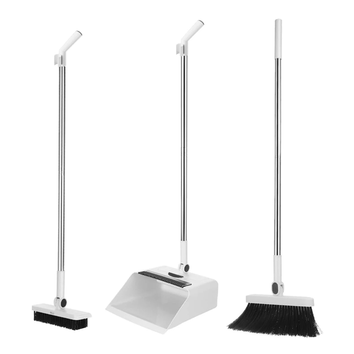 3 In 1 Broom And Dustpan Set With Ergonomic Handle