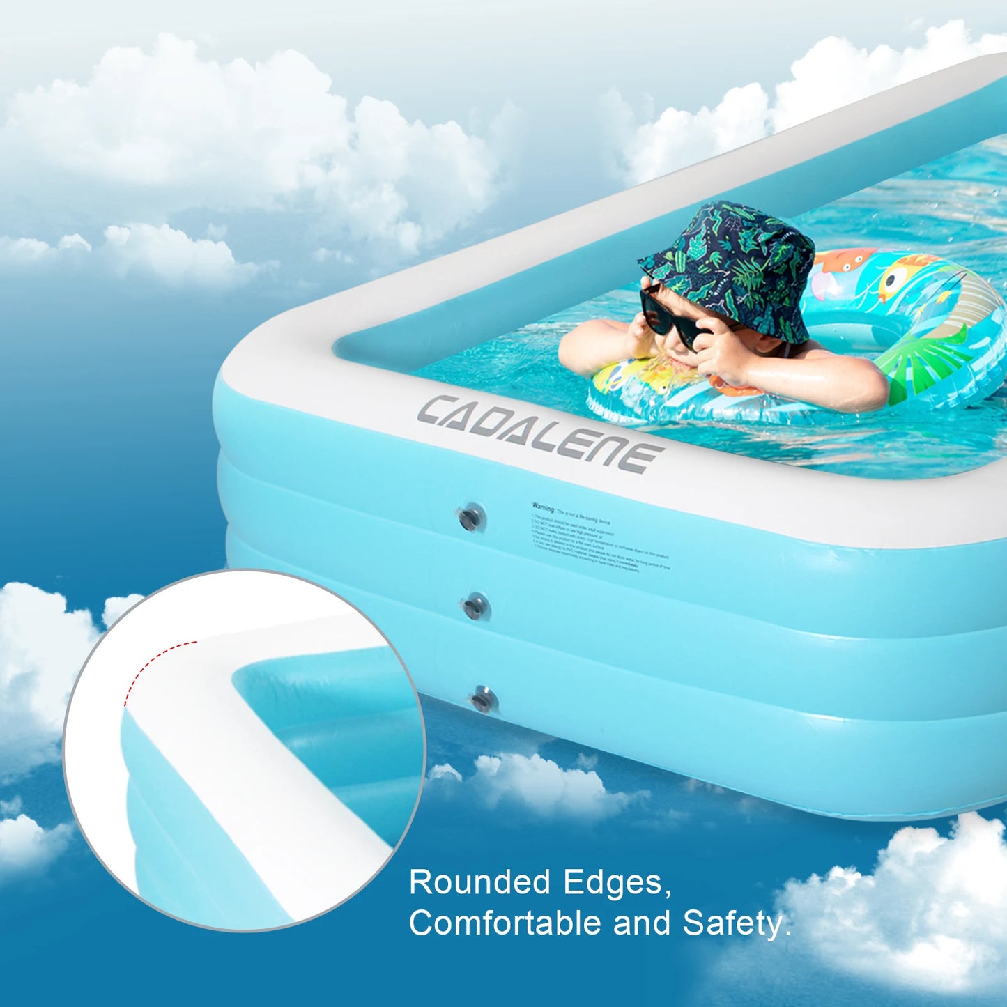 CADALENE Inflatable Family Pool for Kids and Adults Outdoor by S And B Enterprise