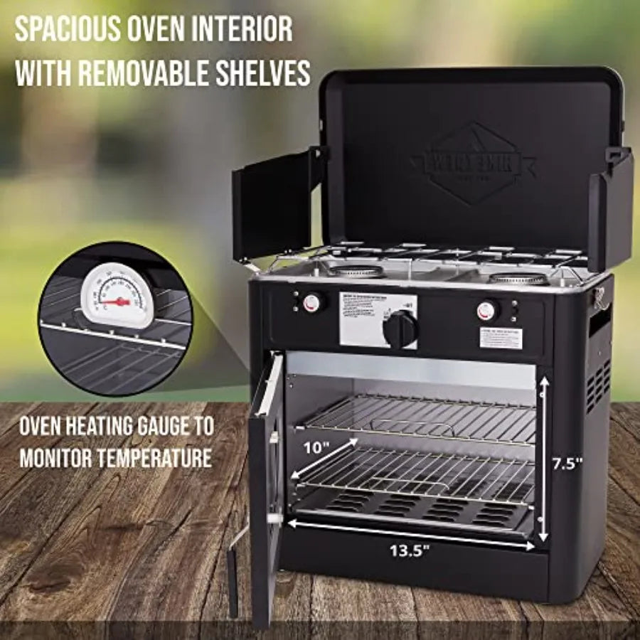 OLOEY CSA-Approved Outdoor Gas Camping Oven Carry Bag 2-Burner Stove