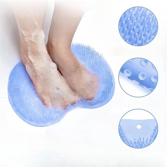 Shower Exfoliating Foot Scrubber Mat With Wall Mounted Suction Cups by S And B Enterprise