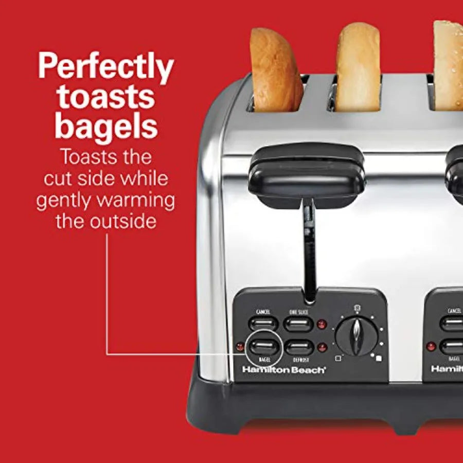 Yao Hui Huang Retro Toaster With Wide Slots Bagel Defrost
