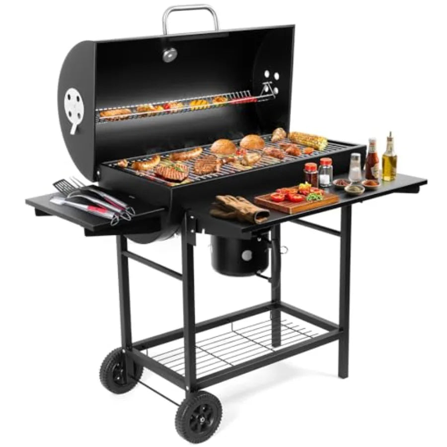 SHXI Charcoal BBQ Grill With Side Table For Backyard Grilling by S And B Enterprise