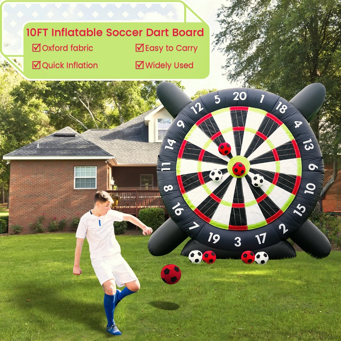 King Inflatable Soccer Ball Darts Board With 8 Balls And Blower