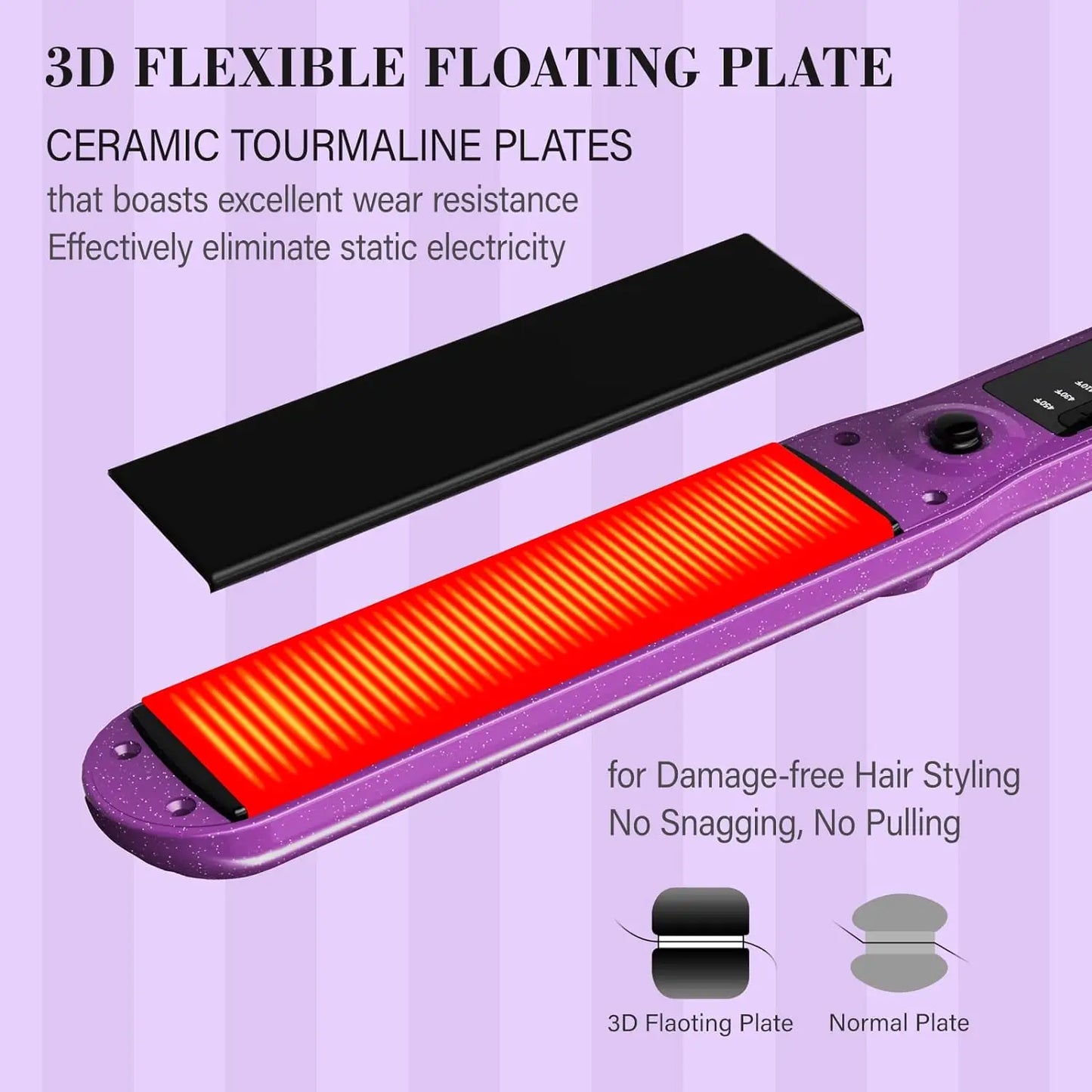 RUCHA Steam Hair Straightener With Ceramic Plate For Salon Use