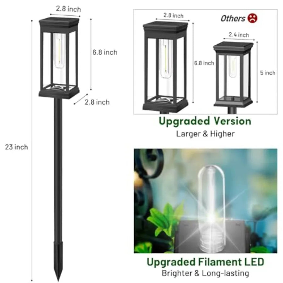 Solar Pathway Lights Outdoor 8 Pack Waterproof Brighter LED Garden by S And B Enterprise