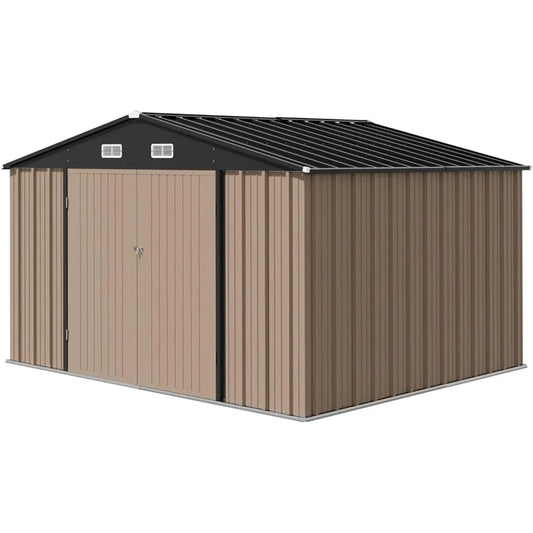 Metal Outdoor Storage Shed With Lockable Door For Garden Tools